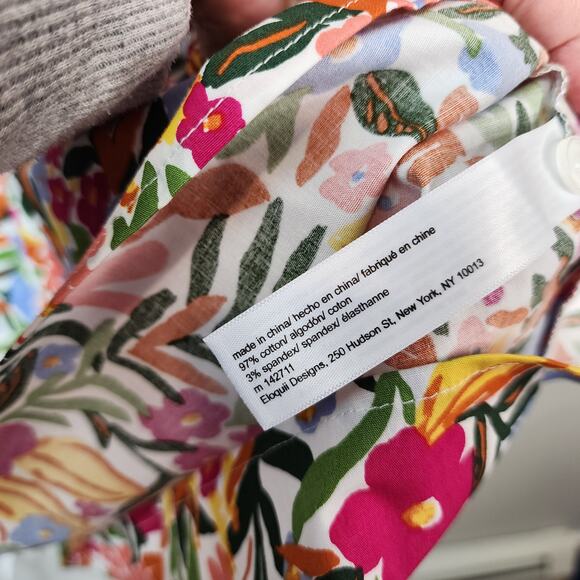 ELOQUII Elements Women's 18/20 Plus Size Tiered Floral Print Easy Dress - Picture 9 of 10